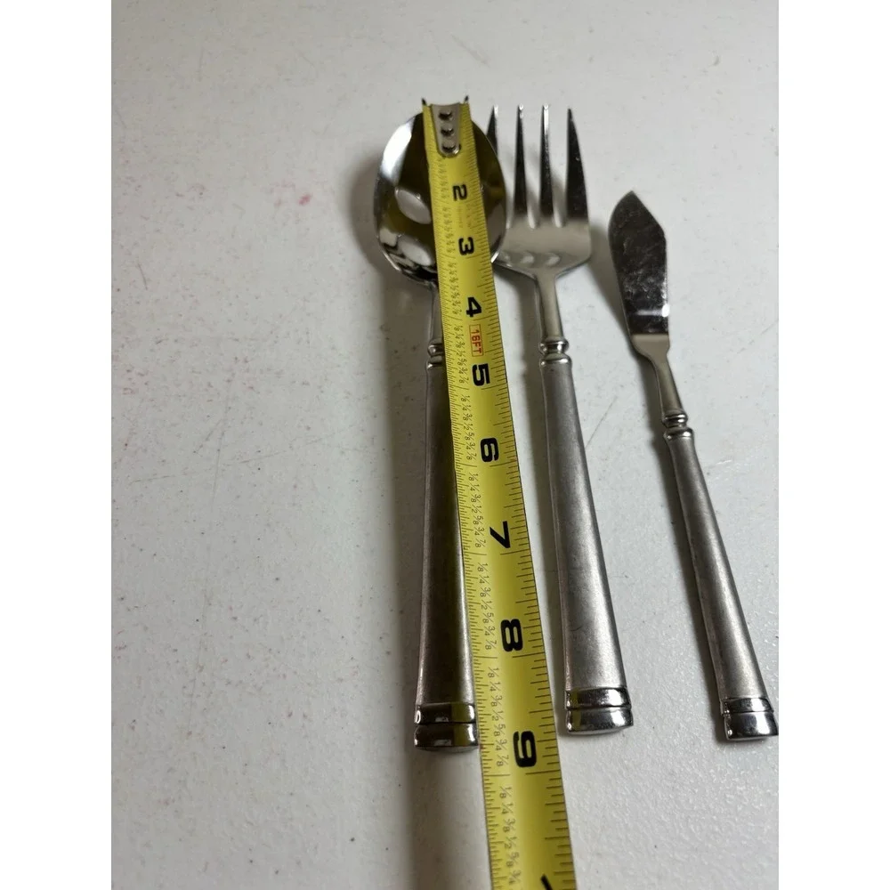 Cambridge‎ Meridian Stainless Serving Pieces Slotted Spoon MeatFork Butter Knife